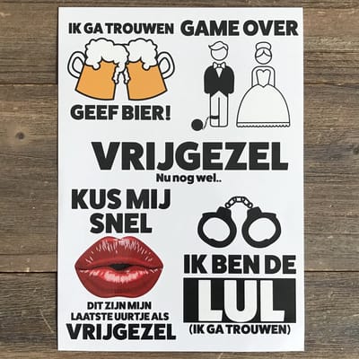 GetGlitterBaby® - Plak Tattoos / Tijdelijke Tattoo - Vrijgezellenfeest Mannen Versiering - Bachelor Party Man