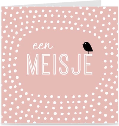 EEN MEISJE | kaart / wenskaart met envelop | voor geboorte meisje / dochter