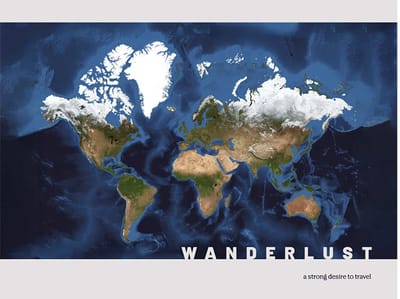 Wereldkaart 40x30 cm - Aluminium - Voelbaar 3D Reliëf - Lichtgrijs - World map - Wanderlust - Vintage - Retro - Muurdecoratie - Wanddecoratie
