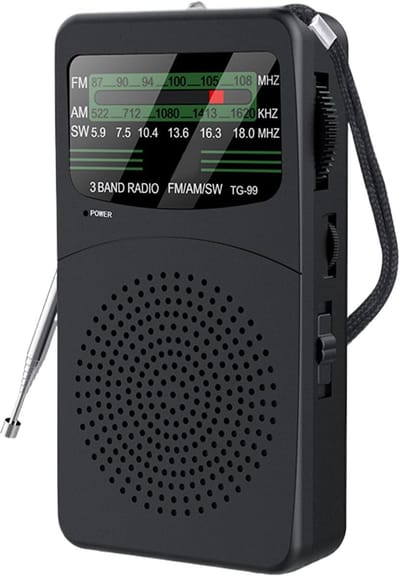 Draagbare Radio - AM FM Radio - Muziek Luisteren - Compact ABS Ontwerp - 9 x 7 x 3.2 cm