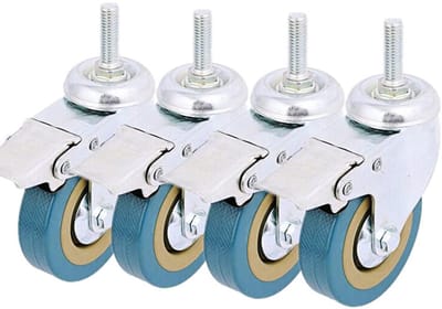 Set van 4 Zwenkwielen met Rem - 3 Inch Draaibaar en Stil voor Meubels