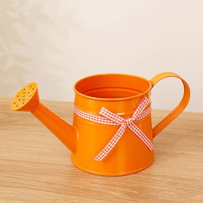 Water Gieter Metaal - Kleine Plantenbak - Planten Verzorgen - Ergonomische Tuit - 1 Liter - Oranje