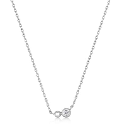 Ania Haie AH N045-02H-CZ Spaced Out Dames Ketting - Collier - Sieraad - Schakelketting - Zilver - 925 Zilver - Anker - 4 mm breed - 43 mm lang