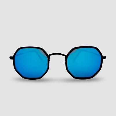 Montuurtjevoorjou - Octagonal Blue - Zonnebril - Heren zonnebril - Festival Bril - Blue