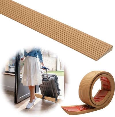 Deurdrempelhelling Antislip - Oprijplaat - Rolstoel Gebruik - Duurzaam PVC Materiaal - 90 x 5 x 1 cm