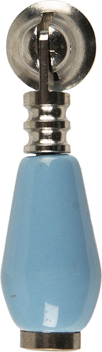 Clayre & Eef Deurknop 2x6 cm Blauw Keramiek