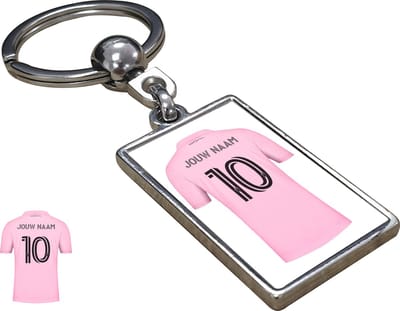 MIA Shirt met Jouw Naam - Seizoen 23/24 - Gepersonaliseerde Sleutelhanger met Jouw Naam en Nummer - Cadeau - Verjaardag - Kerst - Kado - Valentijn - Gepersonaliseerd Cadeau - Voetbal