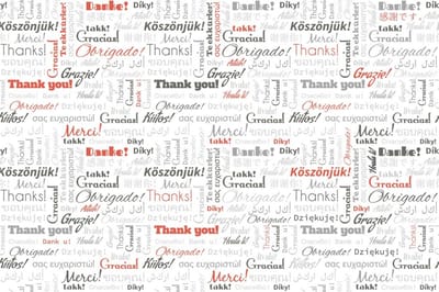 Fotobehang - Thank You 375x250cm - Vliesbehang