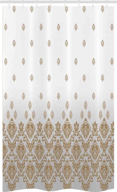 ABAKUHAUS Victoriaans Douchgordijn – 120x180 cm – Polyester – Bruin/Wit