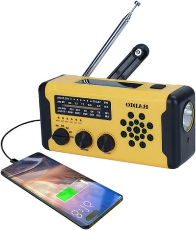 Weerradio - Noodradio - Voorbereiding Rampen - Meerdere Oplaadopties - Compact - Geel