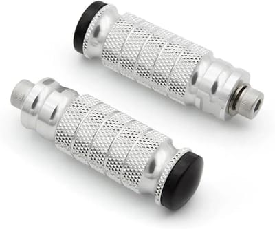 Motorfiets Voetsteunen - Motorsteunen Pedaal - Comfortabel Rijden - CNC Aluminium Legering - 80 mm lengte - Zilver