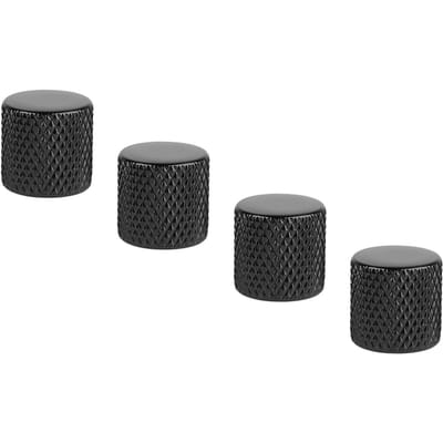 4 Stuks Elektrische Gitaarknoppen Set Metalen Potentiometer Dop Volume Toonregeling voor Bas Goud black