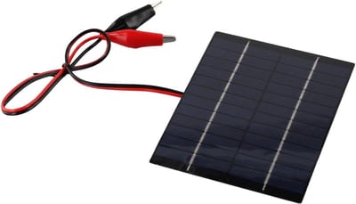 Zonnepaneel 5W - Draagbare Lader - Openlucht Toepassingen - Efficiënte Energie Oogst - 15 x 15 x 1 cm - Zwart