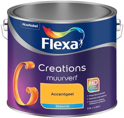 Flexa - Creations Muurverf Zijdemat - Accentgeel - Mengverf - 2,5 L