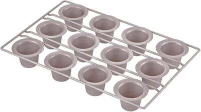 Muffin Cupcake Pan - Bakblik Cakevorm - Bakken voor Feestjes - Verdikt Koolstofstaal - 12 Holtes - Champagne Goud