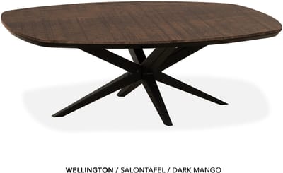 Maxfurn - Deens ovale salontafel met verjongde rand | Zeer krasvast | Kleur: Dark mango