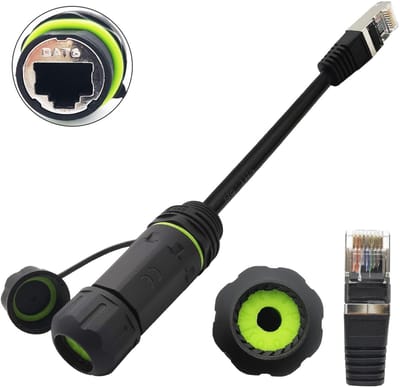 VT Goods - Waterdichte RJ45-stekker - CAT6 Ethernet connector - IP68 bescherming - Voor buitengebruik - Afscherming tegen vocht en vuil - Netwerkcom..