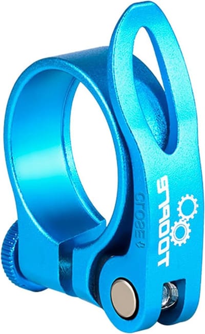 Snelspanner zadelklem voor fiets, verstelbare zadelpen klem voor MTB en racefiets, 31.8mm en 34.9mm, blauw