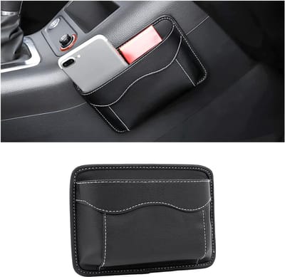 Auto Seat Side Pocket Organizer, PU Lederen Mini Opbergtas voor Auto Deur Raamconsole, Pen Telefoonhouder Tray Pouch Voertuig Seat Gap Filler, Past om Document, Registratie Te Organiseren