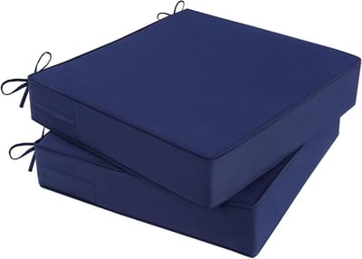 Tuinstoelkussens Set - Kussens Terrasmeubels - Buiten Zitten - Waterdicht Geheugenschuim - 48x48x10cm - Blauw