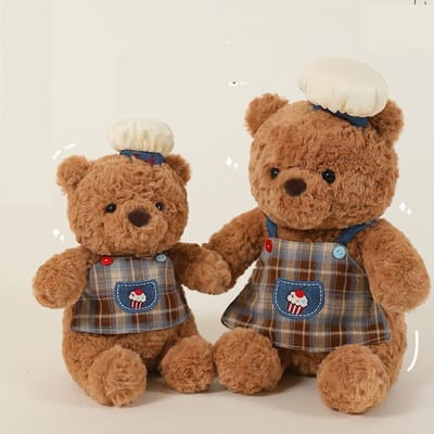 Heal Leuke Kok Beer Knuffel Zacht Knuffeldier Met Schort En Koksmuts Voor Kind Comfortpop Huisdecoratie Verjaardagscadeau 25cm