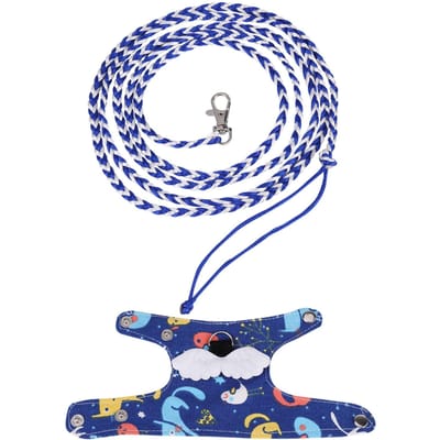 Petit Harnais pour Écureuil de Compagnie Vêtements Gilet Dessin Animé avec Laisse (Bleu foncé) blue