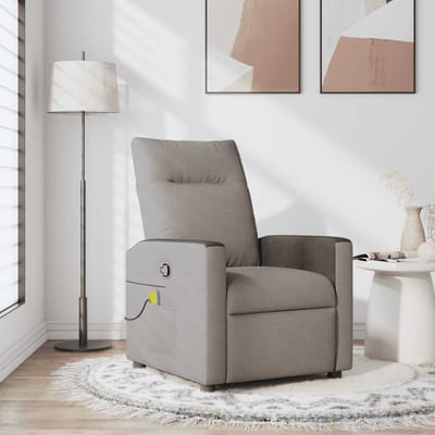 vidaXL - Massagestoel - verstelbaar - stof - taupe