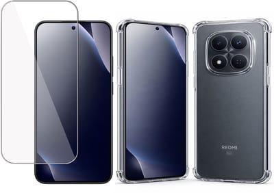 Hoesje met Screenprotector - Geschikt voor Xiaomi Redmi Note 15 Pro - Extreme Shockproof - Tempered Glass - Siliconen Case - Transparant - TechNow
