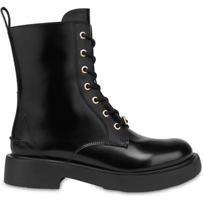 Moschino City Love Combat Boots In Abrasive Calfskin Black Größe: 35 | Stiefel Outlet | Damen | Schwarz