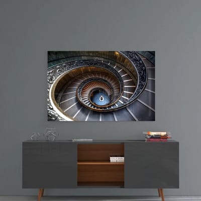 Glasschilderij - Abstract - Spiraal trap - 110x70 cm