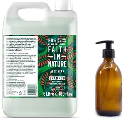 FAITH IN NATURE - Shampoo Aloe Vera Refill 5 Liter - nu met GRATIS glaze refill fles 500ml