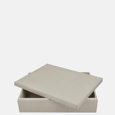 Chamada Maria leren opbergbox rechthoek croco large beige