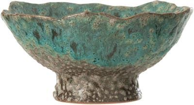 J-Line plateau Decoratief Naga - keramiek - azuur/bruin - small