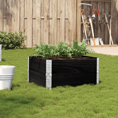 vidaXL - Plantenbak - 80x60 - cm - massief - grenenhout - zwart
