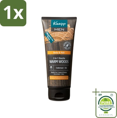 1 x Kneipp - Douchegel - Men - Warm Woods - 2-in-1 - 200 ml - Douchegel - Mannen - Verzorging - Natuurlijke Ingrediënten - Cedernoot