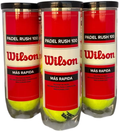 Wilson Padel Rush 100- 3 Blikken- (9 Ballen)- Snelle & Duurzame Padelballen