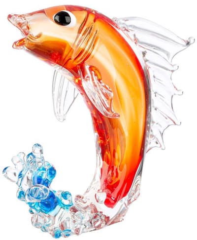 Decoratie object beeld Vis Figuur Fish Ho H 22 cm Glas