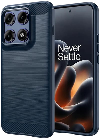 Hoesje geschikt voor Motorola Edge 70 Pro - Techsuit Carbon Silicone Back Cover - Blauw