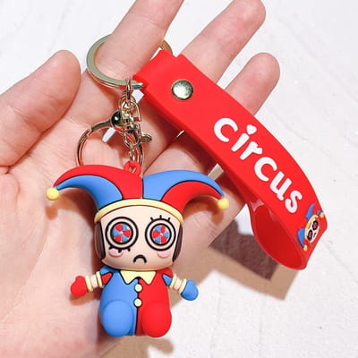 Kawaii The Amazing Digital Circus Serie Sleutelhanger Schattig Cartoonfiguur Creativiteit Model Auto Sleutelhanger Verjaardagscadeau red