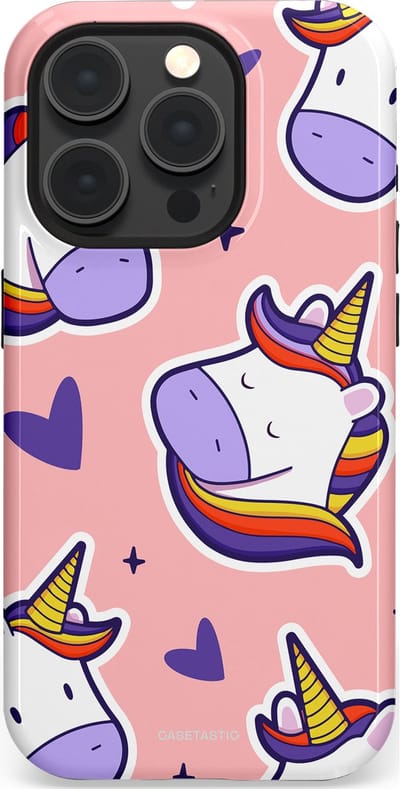 Casetastic Hoesje Geschikt voor Apple iPhone 15 Pro Magsafe - Stijlvolle Beschermende Duo-layer Case - Unicornhart