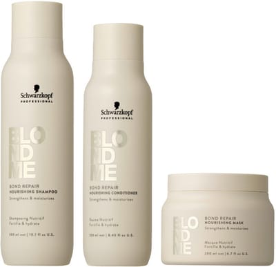 Schwarzkopf BlondMe Bond Repair Nourishing Shampoo 300ml + Conditioner 250ml + Mask 200ml