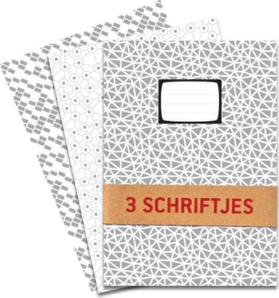 De Kaartenmakers A5-schriften - Ruitjes - 3 Stuks - Zwart en grijstinten