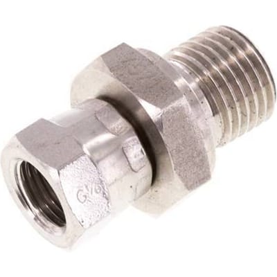 G 1/8'' x G 1/4'' F/M RVS Neusstuk 350 Bar - Hydrauliek - FL2S-FM-ST-018G-014G-I