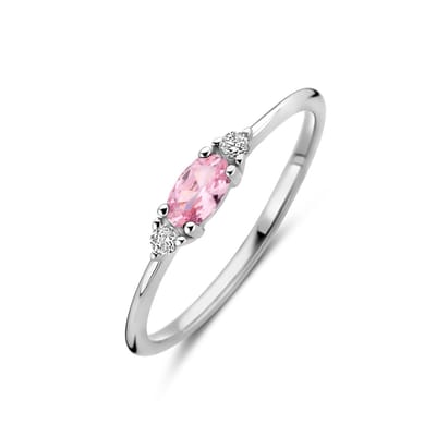 Gerhodineerd Zilver Ring Wit En Roze Met Zirkonia 1339063