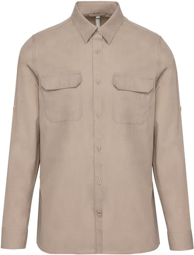 Kariban Overhemd safari lange mouwen K590 - Beige - 4XL