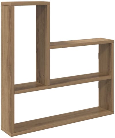 vidaXL - Wandplank - Artisanaal - eiken - 60 - x - 11 - x - 60 - cm - Bewerkt - hout