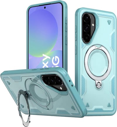 Hoesje Geschikt voor Samsung Galaxy A36 - Armor hoes met Ringhouder - Arara backcover - Lake Blauw