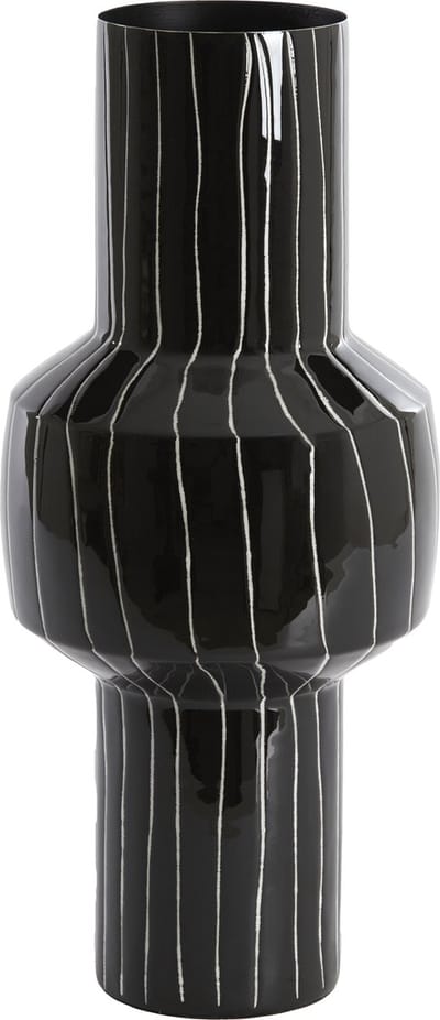 Light&living Vaas deco Ø18x42 cm SENUMA glanzend zwart+wit