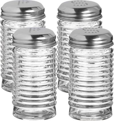 Urban Living Peper en zout stel - ribbel glas - 90 cl - setje van 4x stuks