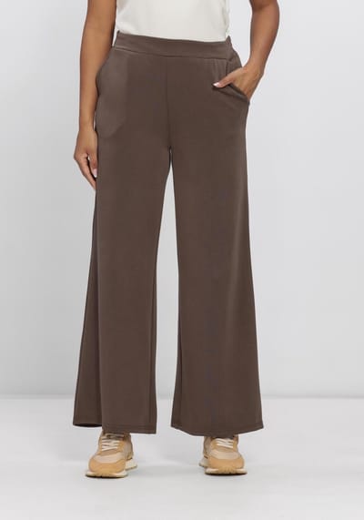 My Essential Wardrobe Mwhelle Wide Pant Broeken Dames - Bruin - Maat XXL